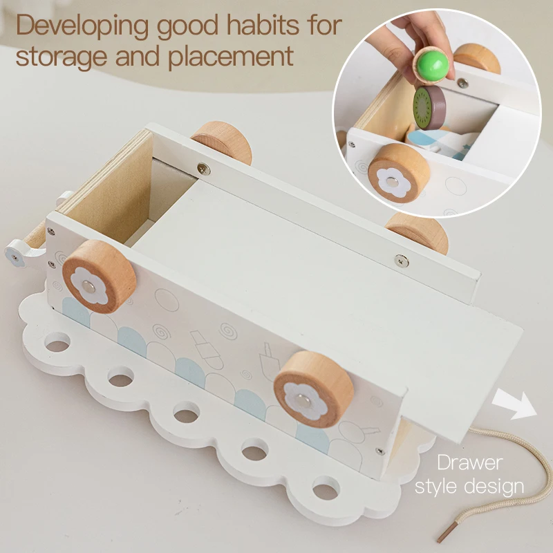 Wooden Ice Cream Girl Toy Kitchen Pretend Play Toys Kitchen Accessories Simulation Ice Cream Shop Montessori Education Toy Gifts