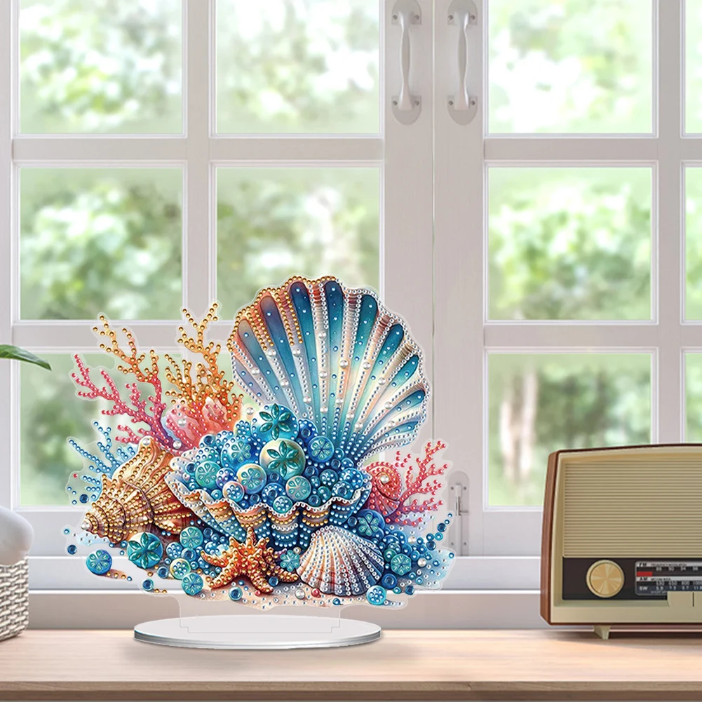 Diamond Painting Desktop Decors Acrylic Special Shape Coral Pearl 5D DIY Diamond Art Tabletop Decorations for Home Office Decor 1