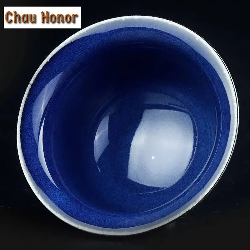175ml Handmade Kiln Change Tianmu Glaze Sapphire Gaiwan Zen Tea Tureen Tea Bowl With Lid Kit Tea Maker Cover Bowl Tea Collection