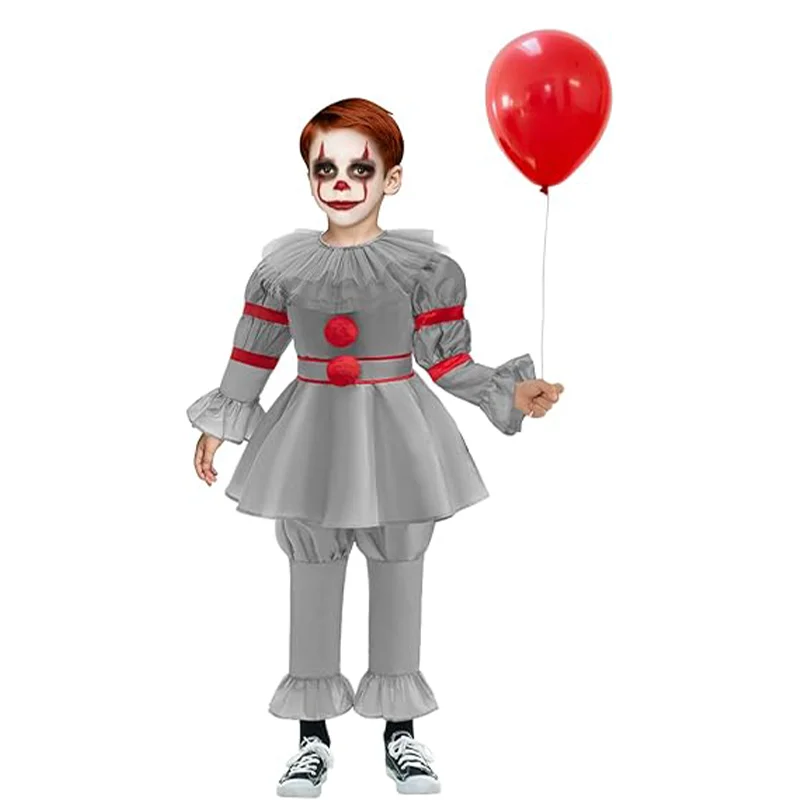 Kids Scary Joker Pennywise Costume 3