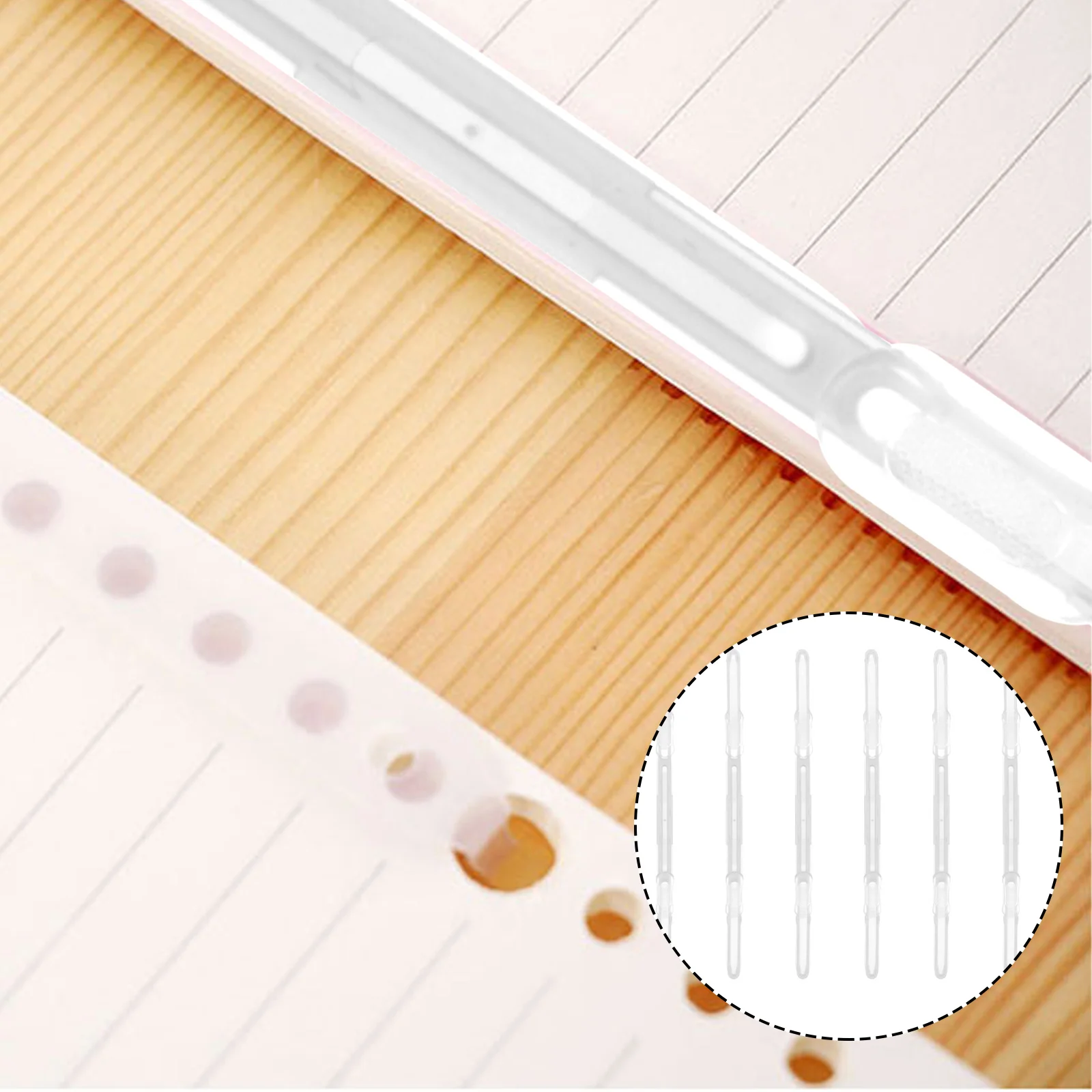 

20 PCS File Rack Plastic Binder Office Supplies Hinged Snap Rings Storage Paper Clips