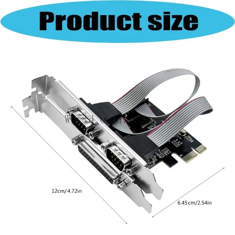데스크탑 87HC용 2 포트 RS232 포트 COM 프린터 병렬 포트 LPT PCIE 카드 어댑터