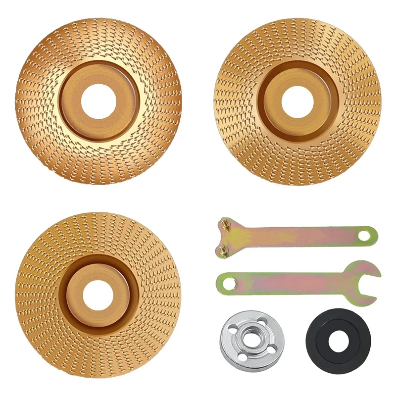 

3 Pcs Angle Grinding Wheel Wood Shaping Carving Wheel Abrasive Disc,Arc Wood Grinding Shaping Polishing For Woodworking