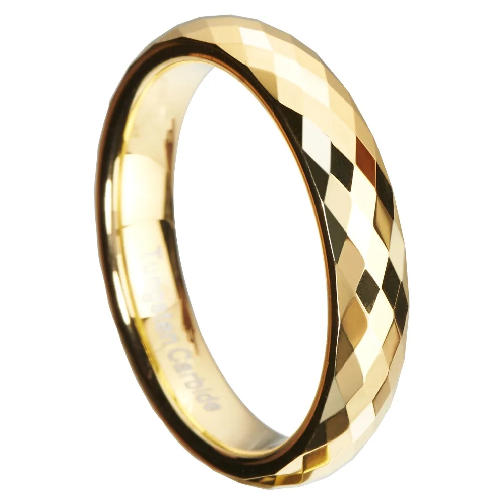 Queenwish-4mm-Gold-Plated-Tungsten-Wedding-Bands-Multi-Faceted-Prism-Cut-Engagement-Ring