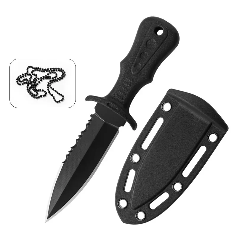 Description Picture 4 of itemPortable Mini Tactical Knife Necklace Multipurpose Stainless Steel Cutting Knives Outdoor Camping Self Defense Survival Tools
