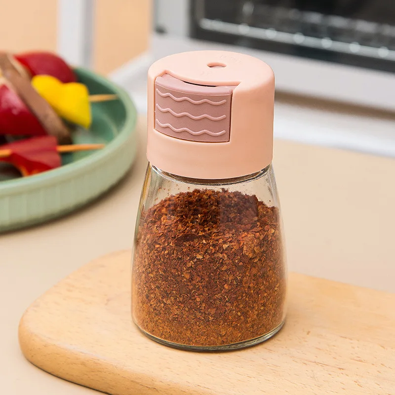 【Happier】 Quantitative Salt Canister Glass Bottle Metering Shaker Seasoning Bottle Kitchen Control Amount Spice Sprinkler Bottles Tools. 