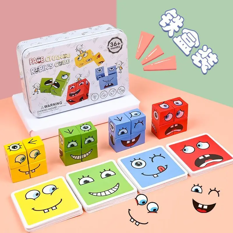 

Face-changing Building Blocks for Children's Spatial Thinking Early Education Puzzle Board Game Parent-child Interactive Game