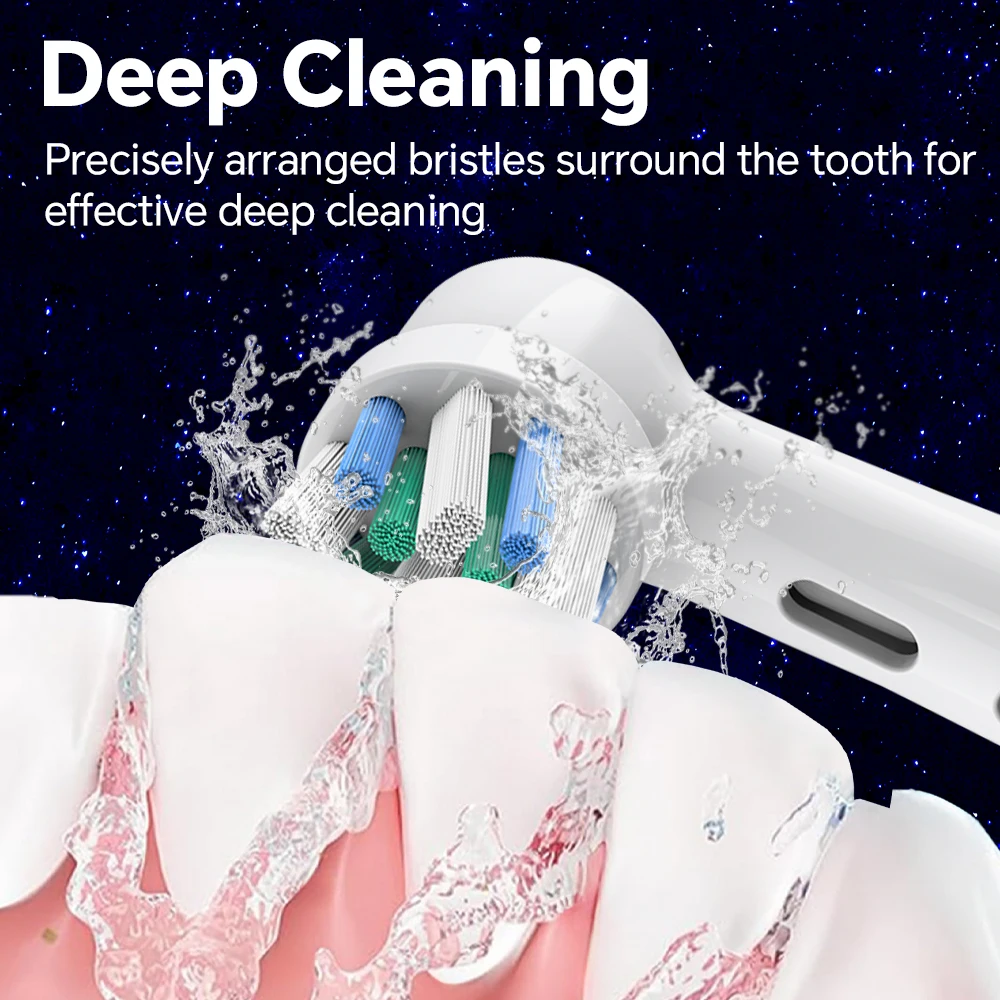 4/8/12 교체용 브러시 헤드, 오랄비 iO 2 3 4 5 6 7 8 9 10 전동 칫솔 호환, 크로스 클린용 칫솔 헤드