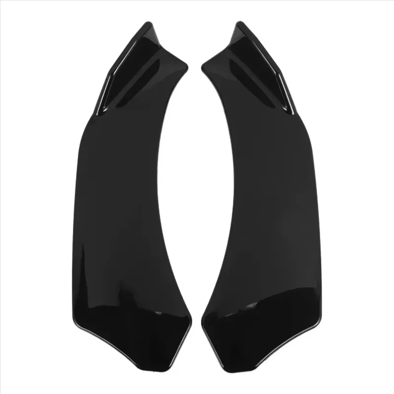 For 2Pcs Universal Car Front Shovel Bumper Lip Splitter Chin ABS Spoiler Black