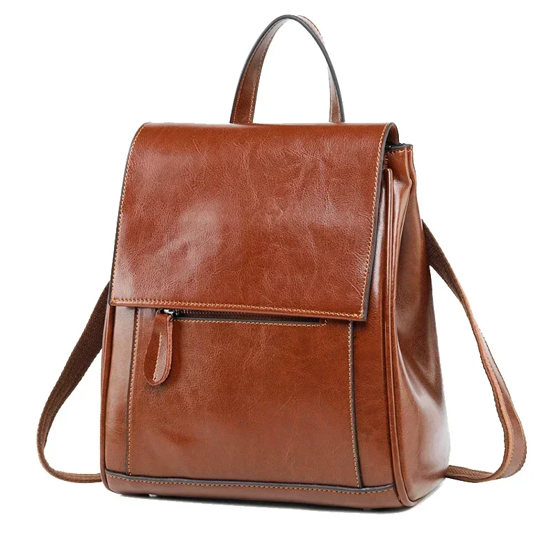 Genuine Leather Women Backpack Rucksack