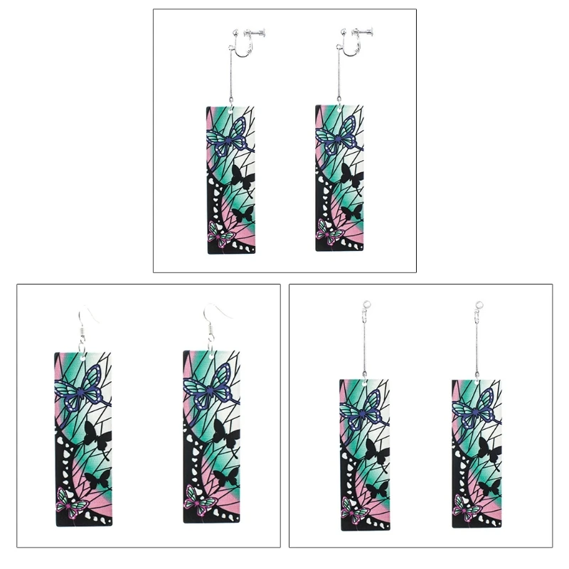 

Anime Shinobu for Butterfly Earrings Ear Dangler Cosplay Props Accessories