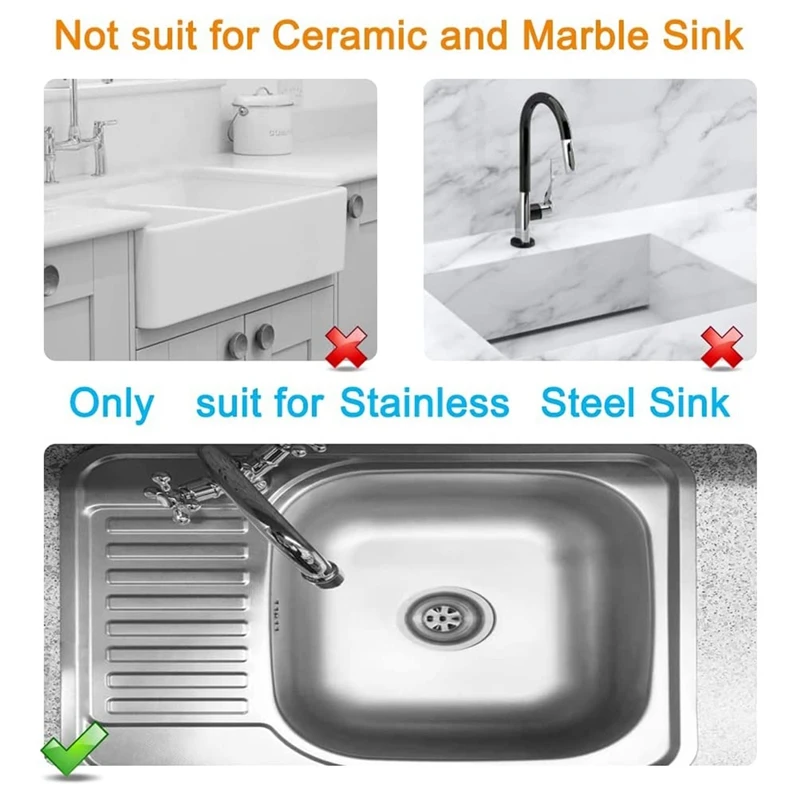 Magnetic Sponge Holder for Kitchen Sink Caddy Stainless Steel No Drilling with Adhesives Waterproof Kitchen Accessories 6