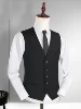 Fashion Single Breasted Suit Vests for Men Grey Black Navy blue High-end Male Waistcoat Slim Fit Formal Business Casual Vest 1
