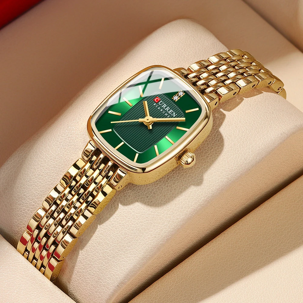 Montre femme tendance en acier inoxydable avec date, étanche à 30 mètres, style décontracté._voghion.com