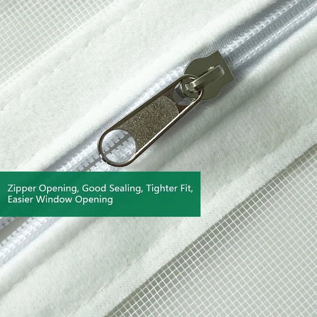 Zippered Reusable Window Screen, Invisible Dustproof Mesh, Mosquito Protection, Easy to Open and Install 2