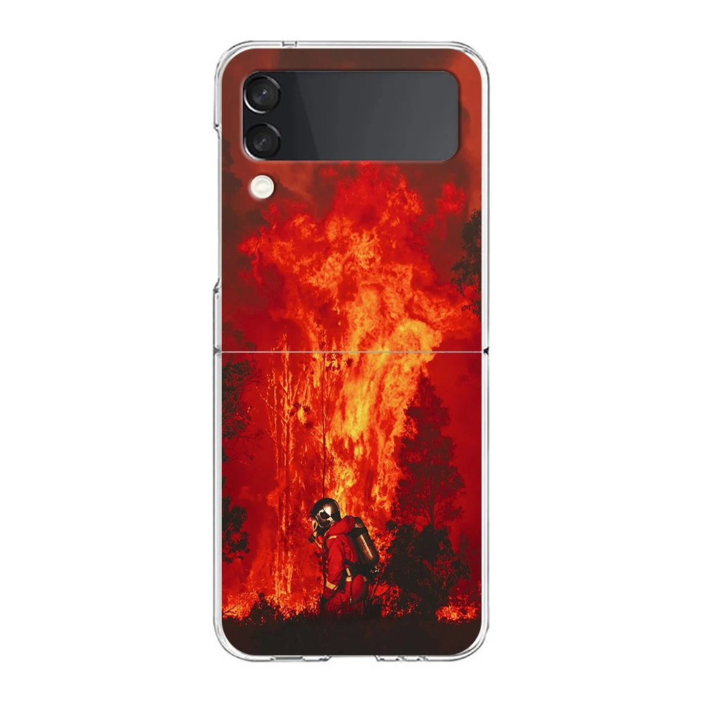Firefighter Heroes Clear Hard Folding Phone Case - Fireman Design Back Cover