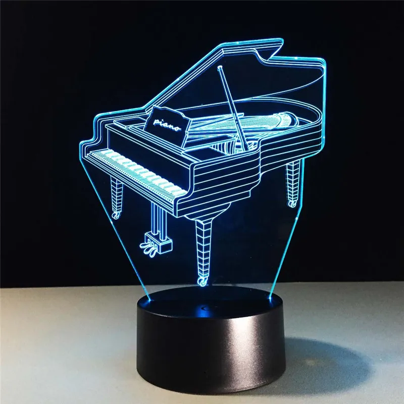 

3D night Light piano USB Charge Touch Switch Lamp 7 Colorful Kids Night Light Hot Drop Ship Novelty Gifts