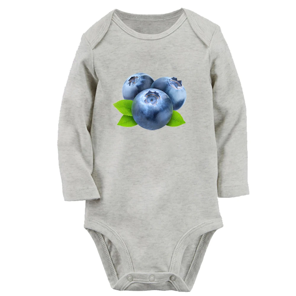 

Sour&Sweet Fruit Blueberry Printed Graphic Cute Baby Rompers Boys Girls Long Sleeves Bodysuit 0-12M Infant Jumpsuit Kids Clothes