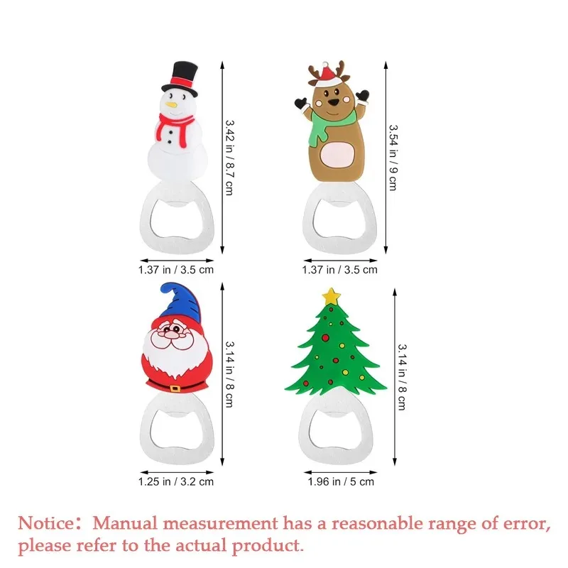 Silicone Stainless Steel Christmas Beer Bottle Openers