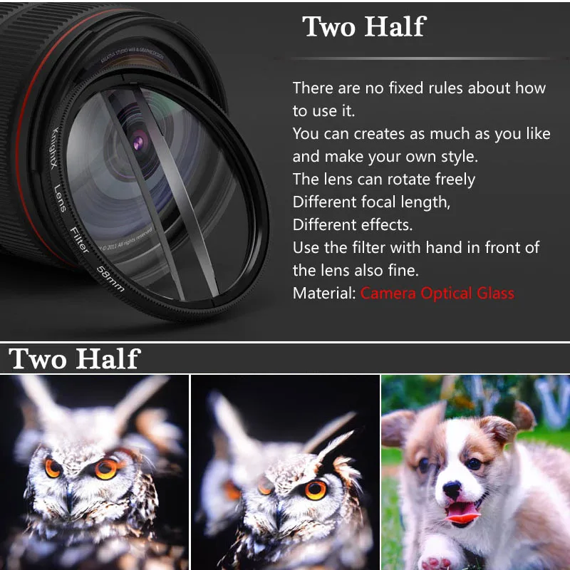 KnightX Professional Smartphone Camera Lens Kit with Clip-On Micro Wide Angle Prism Filter