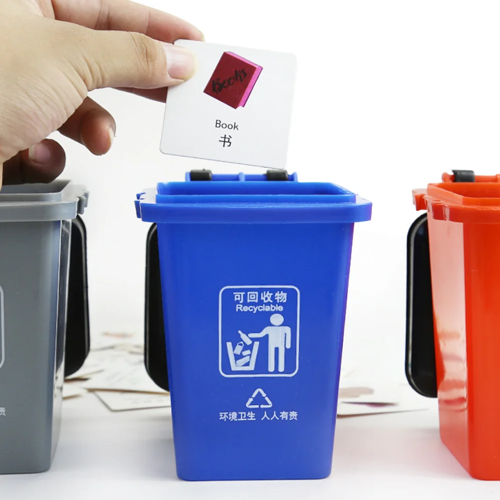 

4pcs/Set Mini Trash Can Toys Kids Garbage Classification Toys Early Educational Toy Simulation Furniture Toy Gift