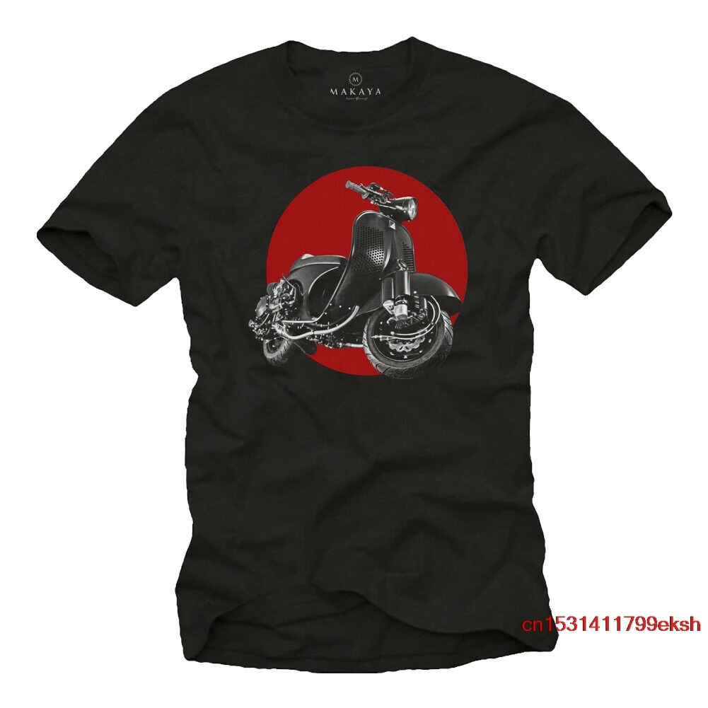 T-Shirt Herren Schwarz Mit Druck Tuning Vespa Umbau 50 125 Gts Et Px Geschenke