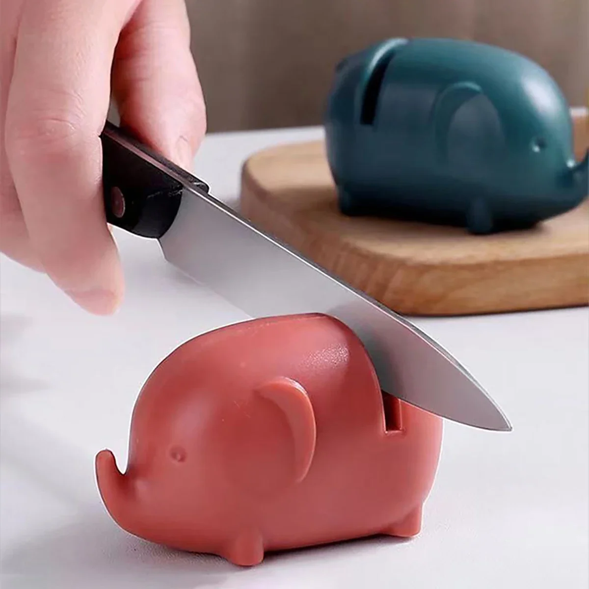 Mini Elephant Kitchen Knife Sharpener - Convenient, Fast, and Easy to Use Sharpener for Dull Knives,Home Kitchen Essentials
