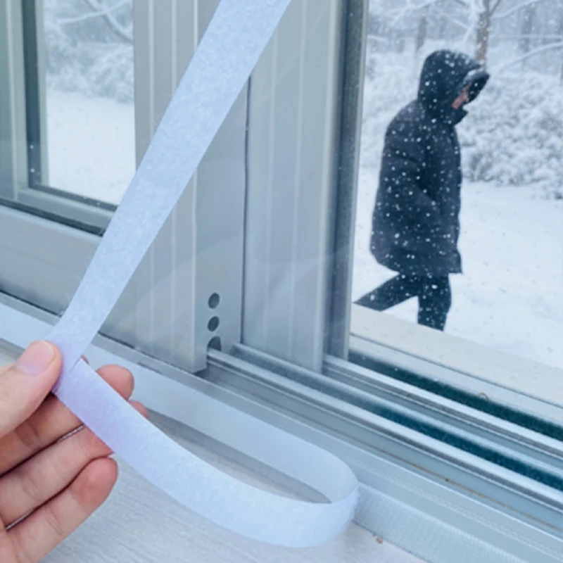 1er-Pack transparenter EVA-Wintervorhang – doppelschichtige Isolierung, wind- und staubdicht, einfache Installation mit Klettverschluss