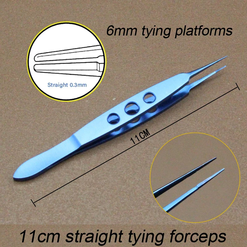 1pcs Ophthalmic Micro tweezers Toothed Forceps Straight Toothless Forceps 110mm Microscopic Eye surgical instruments ophthalmic tool surgical instruments capsulorhexis forceps
