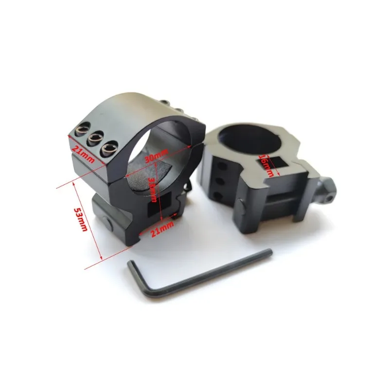 30mm 2PCS/SET Tacitcal Scope Wide Ring Mount Picatinny Rail Base Rifle Hunting Flashlight Holder High Medium Low Airsfot Wargame Rifle Scope Mount Ring