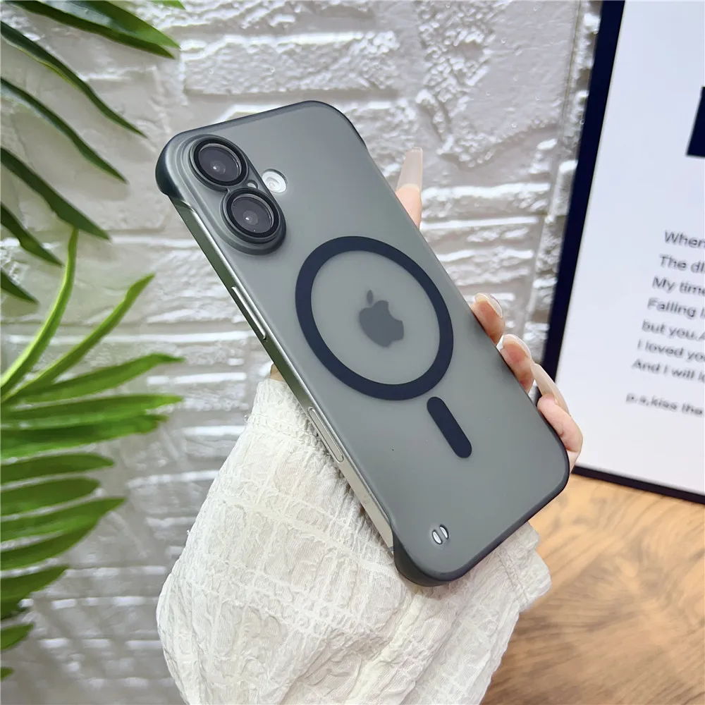 Frameless Slim Magnetic Frosted Matte Case with Transparent Lens Cover