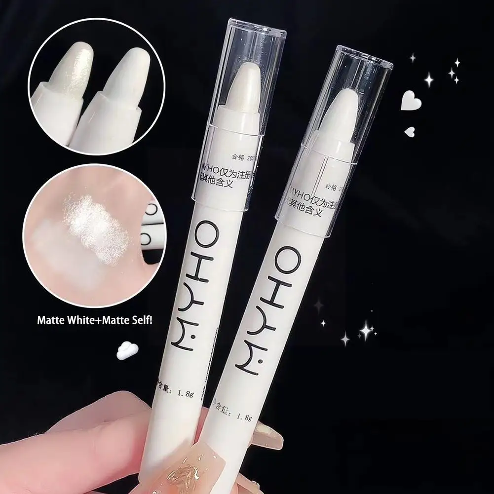 Matte White Lying Silkworm Highlighter Pen Eyes Corner Pearl Brightening Waterproof Eyeliner Stick High-gloss Eyeshadow Gli B7B4