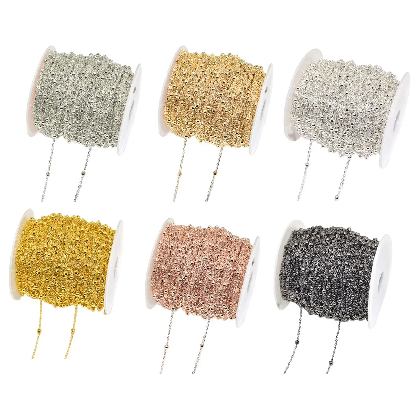 

Ball Chain Earrings Key Rings Jewelry Findings Making Decors Rustproof Wedding Party Supplies DIY Craft Bracelet 10M Bead Chain