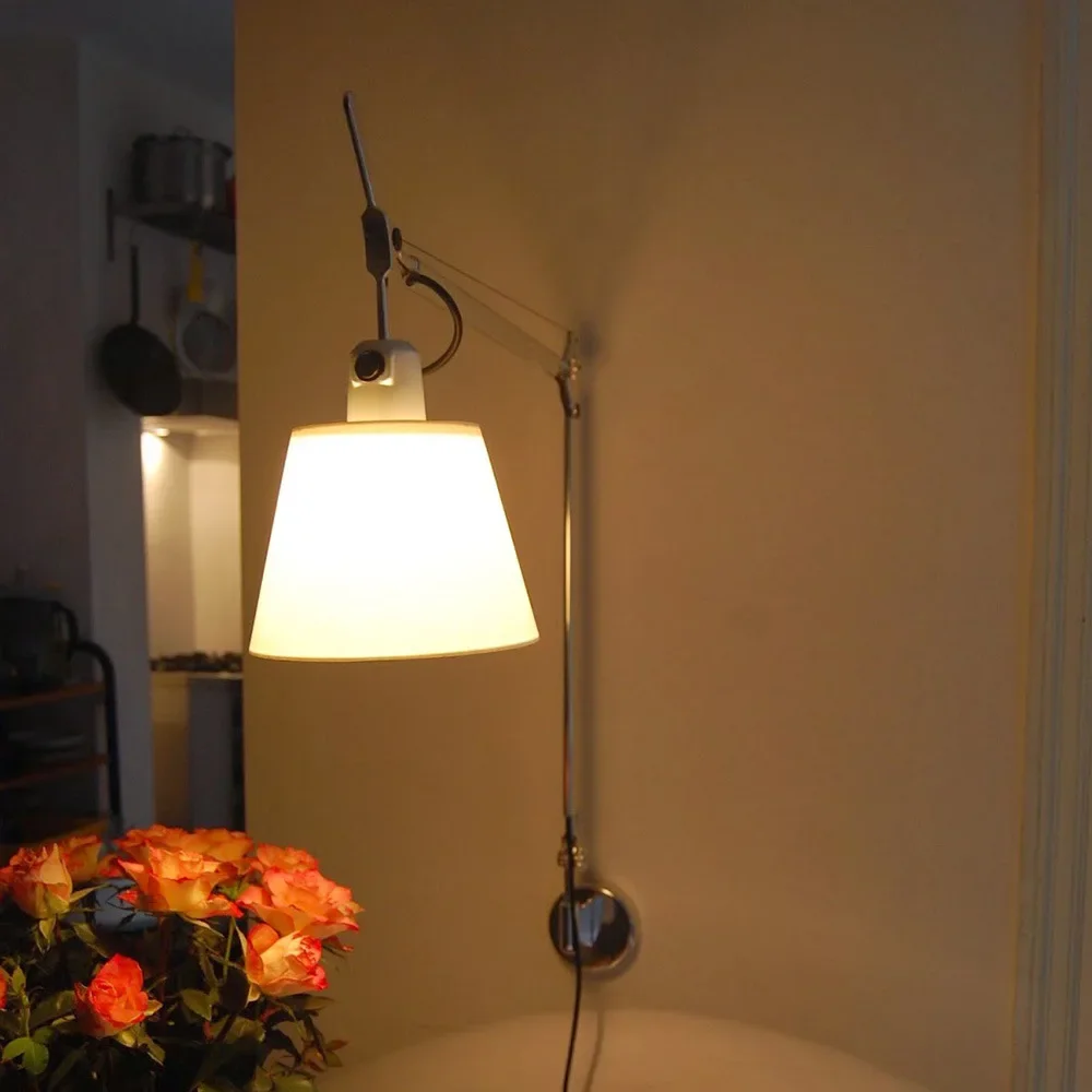 Nordic industrial style wall lamp, bedroom, bedside desk, reading, folding, long rod, rocker arm, long arm LED wall lamp 6