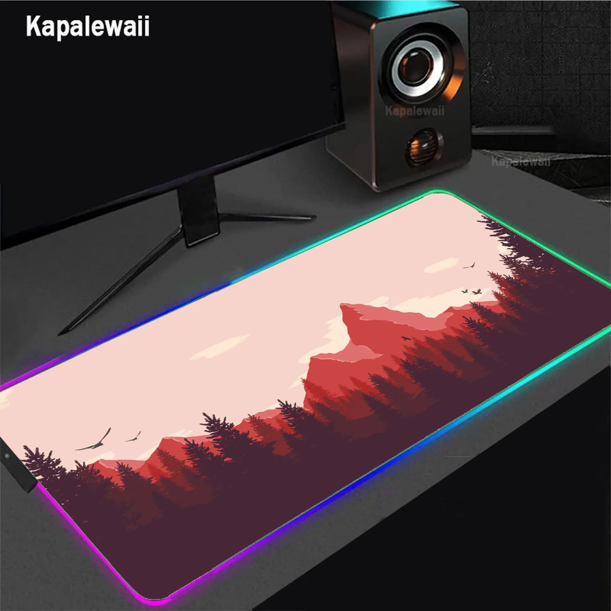 

Firewatch RGB Mouse Pad LED Gaming Mouse Mat Gamer XXL 90x40 Anti-slip Large Mousepad Game Desk Pads Rubber Коврик Keyboard Mats