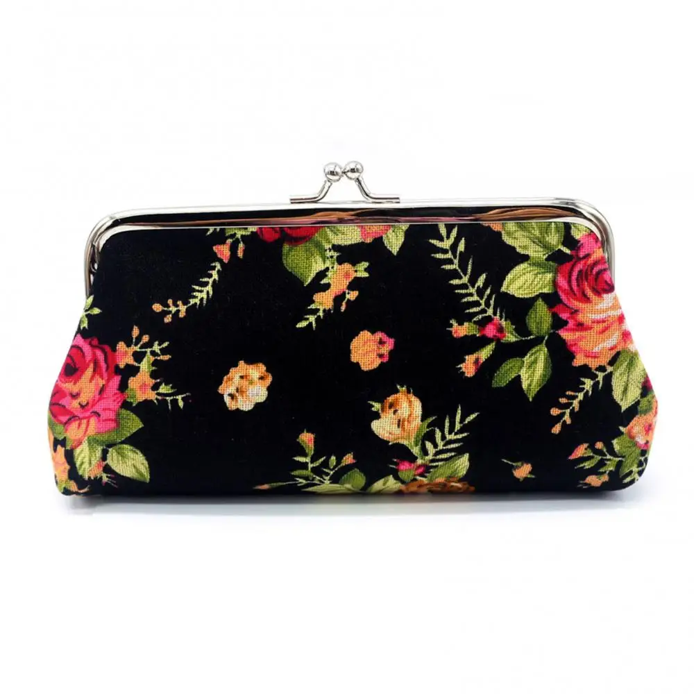 Women's Coin Purse Money Bag Case Wallet Keys Card Pouch Big Flower Pattern Hasp Portable Mobile Phone Bag Purses and Handbags