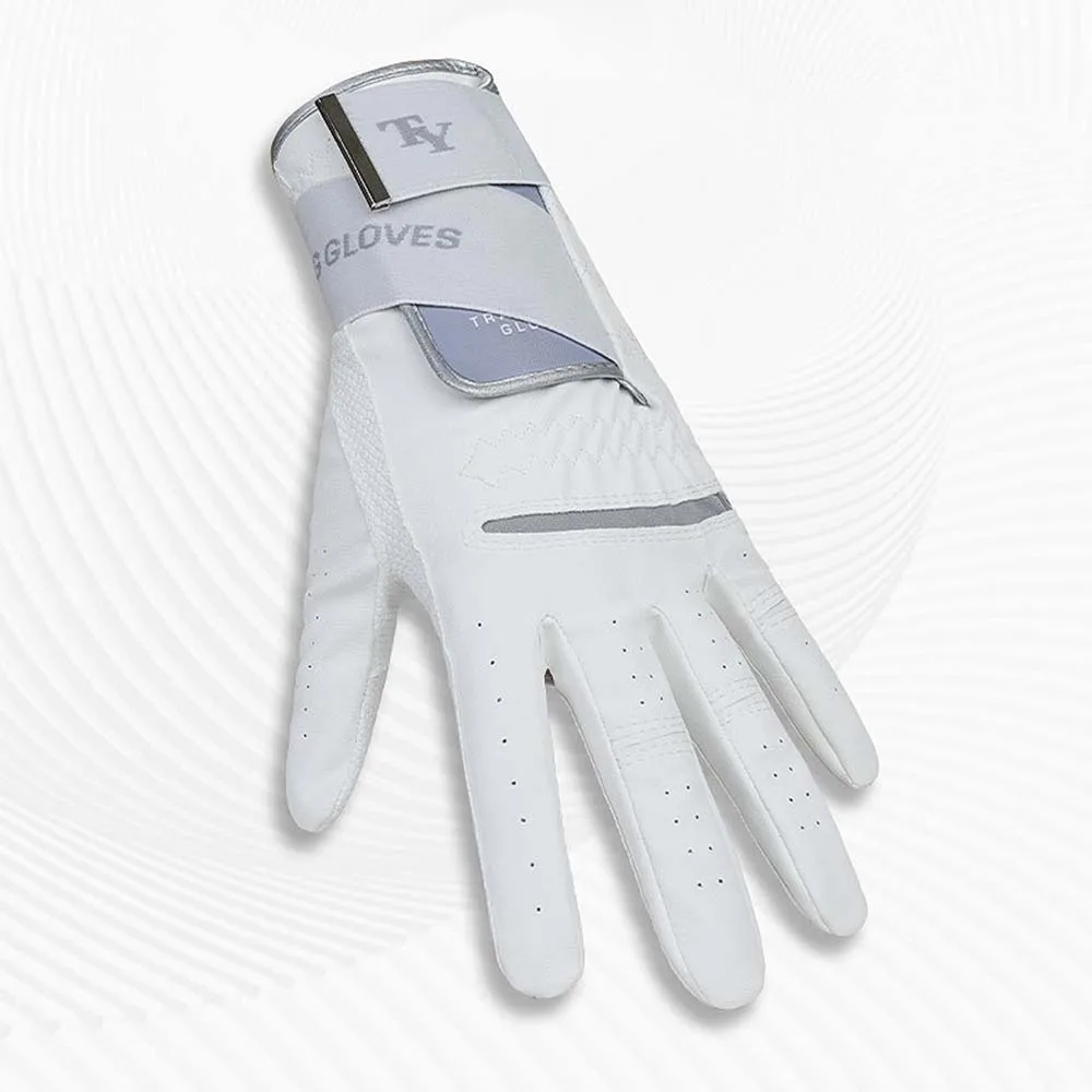 

1pc Golf Glove for Men Micro Soft Fabric Breathable Comfortable Fitting With Magnetic Marker Replaceable For Golfers White