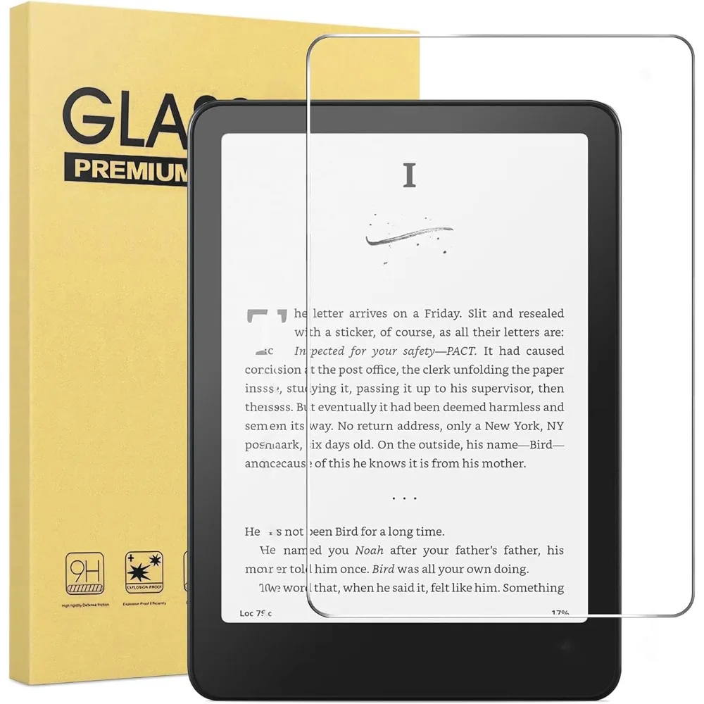 Paquete de 2 protectores de pantalla HD a prueba de golpes, antiarañazos, de vidrio templado transparente 9H para Kindle Paperwhite 12.ª generación/Colorsoft 7 pulgadas 2024