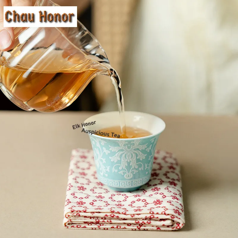 60ml Dunhuang Lotus Teacup Creative Tea Bowl Set Of Cups Tea-tasting Personal Cup Jianzhan Master Cups Green Tea Tea Items Craft