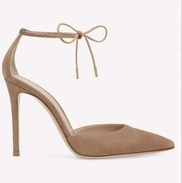  M 2024  Classy Bowknot Pointed Toe Women's Shoes High Heel Elegant Sandals Shallow Mouth Shoes Bag Set Women 5