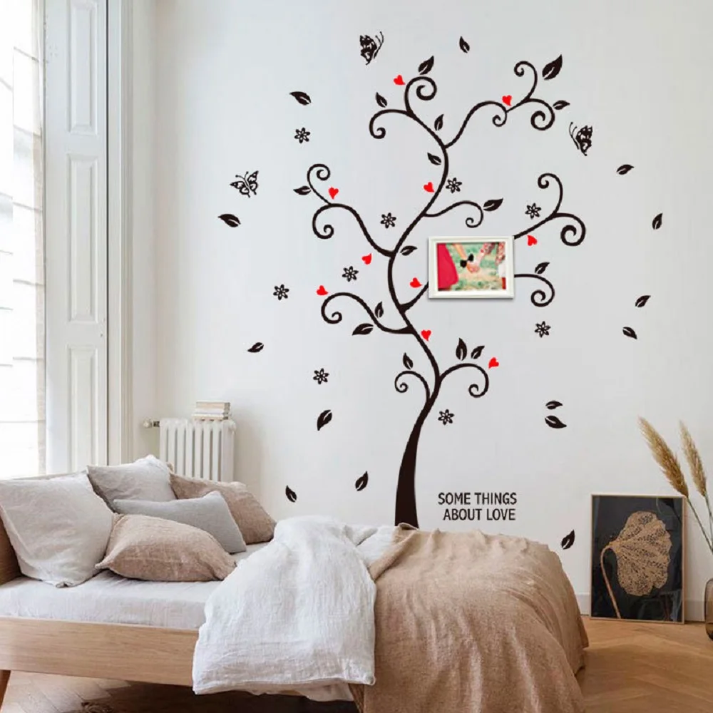 Autocollants muraux en vinyle amovibles, grand arbre de bouleau, pour  salon, chambre à coucher, décor de