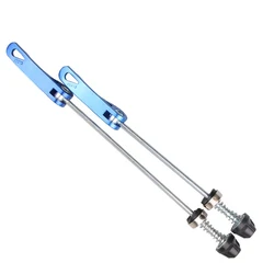 Quick Release Aluminum Alloy Bicycle Skewers with Fast - Closing Lever and Hub Clamp for Front and Rear Wheels (Blue)