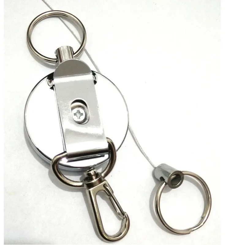 Retractable Badge Reel Metal Easy Pull Key Ring ID Holders Lanyard Badge Holder Reel Name Badge ID Tag Card Clip Recoil Reel Belt Clip retractable badge reel badge holder badge holder keychain retractable id tag retractable id lanyard retractable key ring