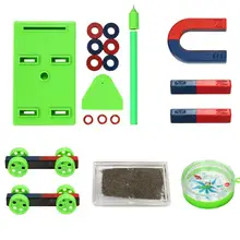 

DIY Bar Ring Horseshoe Compass Magnets Set Science Experiment Tool Kids Toy
