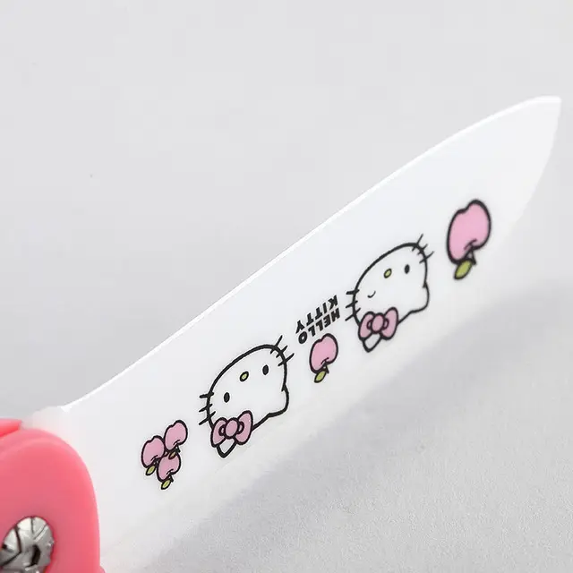Hello Kitty Sanrio Fruit Knife Kawaii Ceramic Knife Folding Knife Portable Mini Exquisite Travel Household Peeler Food Knife 3