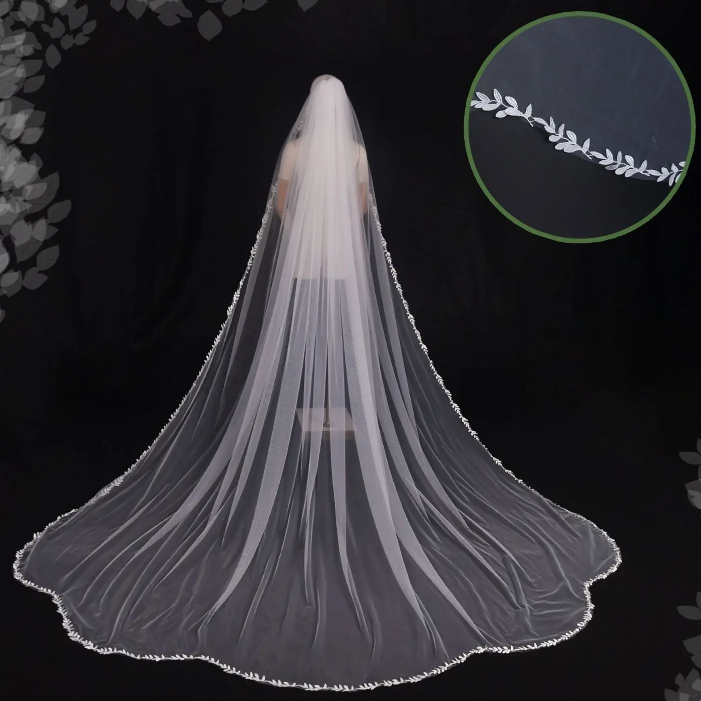 Unicra Wedding Veil Cathedral Veils Long Bridal 1 Tier Drop Veil Comb For  Brides