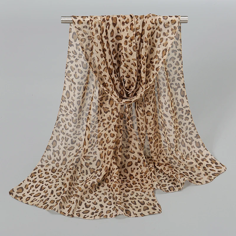 Vikodah Sciarpa Da Donna In Chiffon, Morbida E Liscia, In Raso, Scialle Grande, Leopardo - 157,5 X 71,1 Cm, Taglia Unica - Foto 10