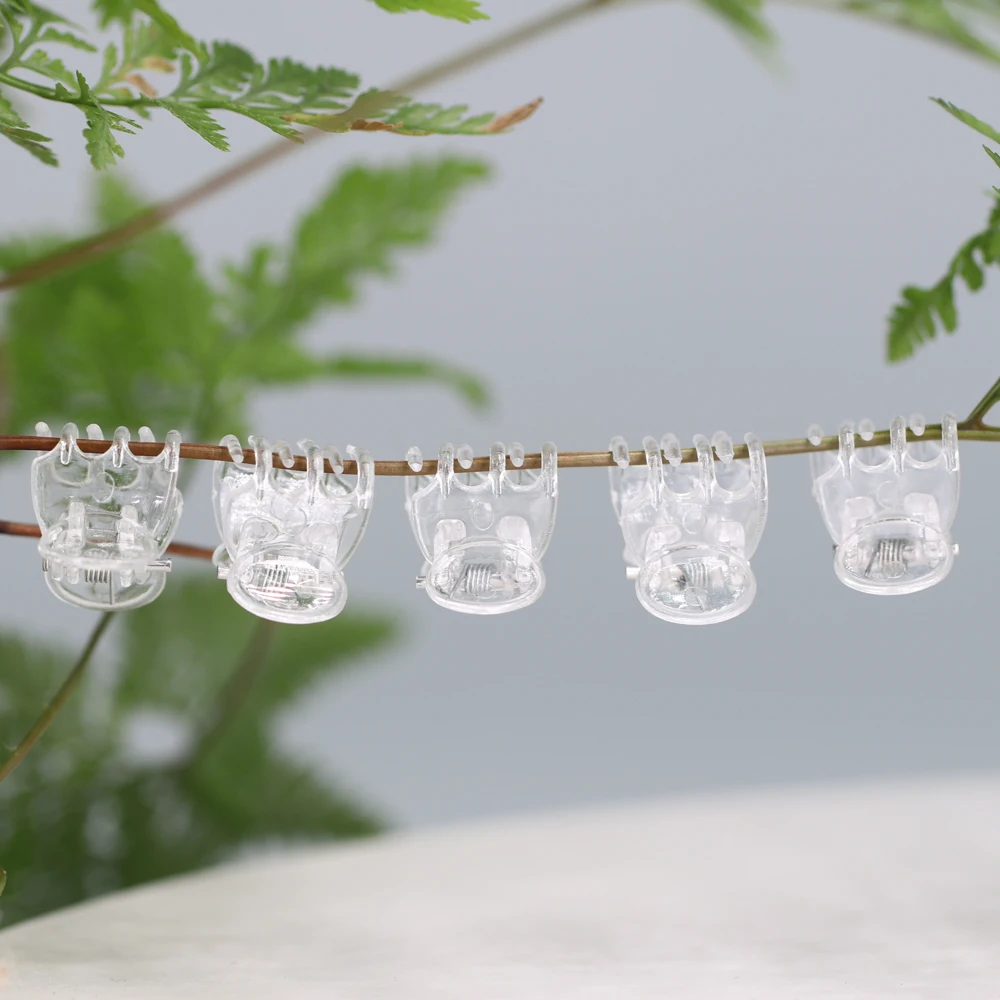 20-100PCS Transparent Garden Plant Clips Clear Plastic 6-Claw Orchid Clamp Flower Climbing Stem Butterfly Decorative Support