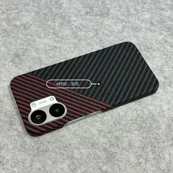 Custodia bumper shockproof in carbonio color-blocking di lusso con protezione per l'obiettivo