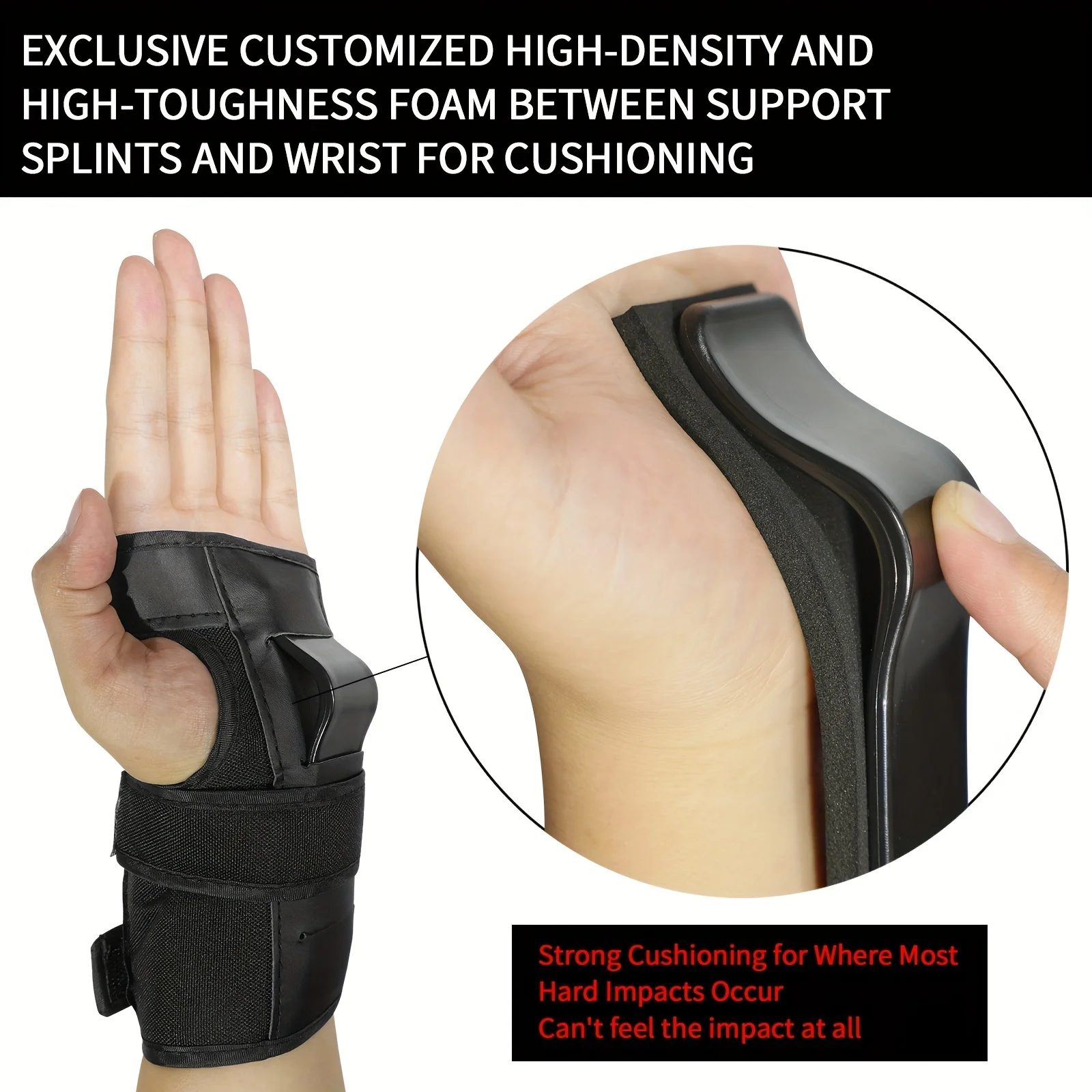 1 Pair Protective Wrist Guards For Skateboarding Snowboarding And Rollerblading Soft Foam Padding 2 Splints And 3 Straps wrist guard wrist support wrist support band
